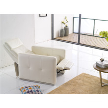White Color Push Back Recliner Arm Chair